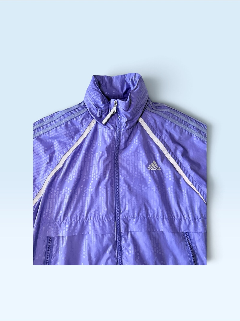 Adidas Women’s Purple Lightweight Track Jacket with White and Silver Accents - Picture 4 of 12